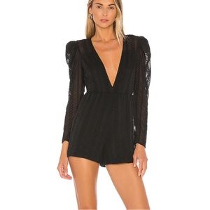 Tularosa Masie Romper long sleeve embroidered in black - women’s size small